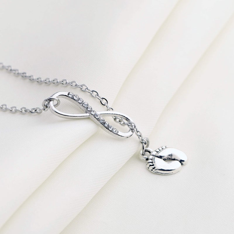 BNQL Baby Feet Lariat Necklace New Mom Necklace New Baby Gift (baby feet) - Image 4